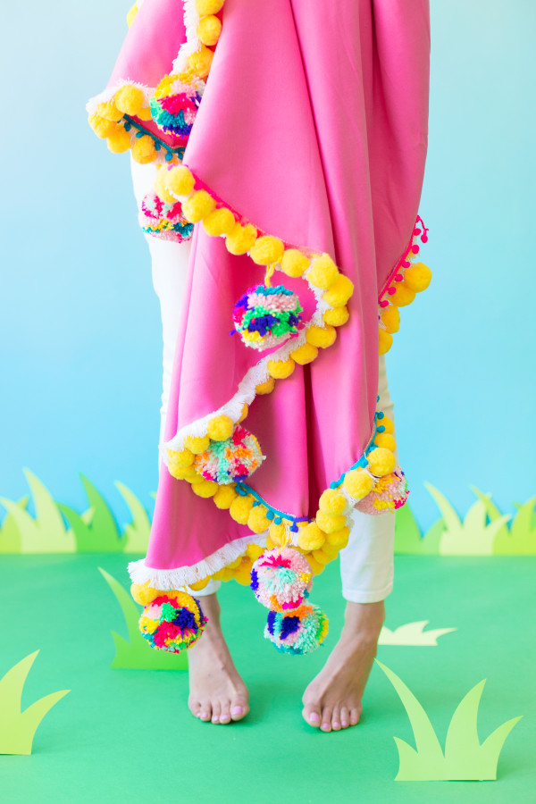 Pink blanket and tassels
