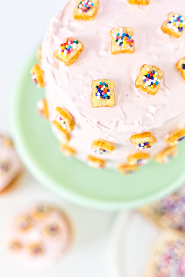 A cake with fairy bread sprinkles on it