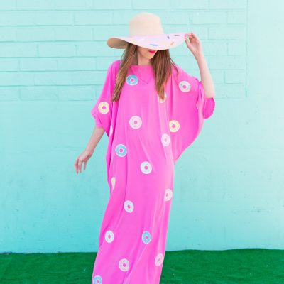 DIY Donut Caftan A girl wearing a pink dress