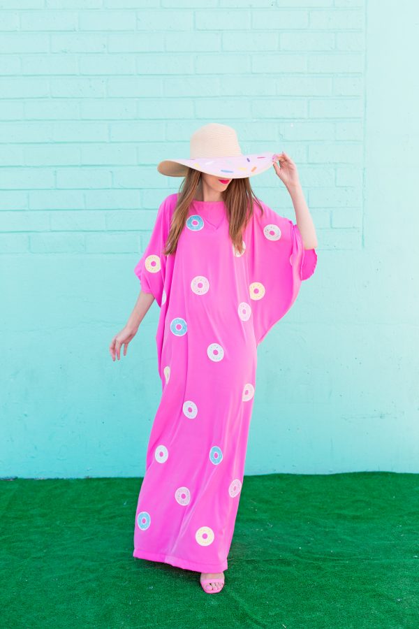 A girl wearing a pink dress