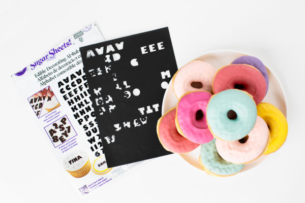 Colorful donuts and cards
