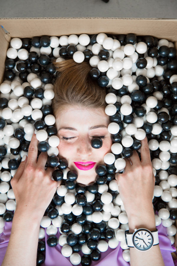 Someone in a ball pit