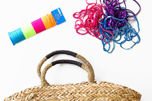 A beach bag and craft materials