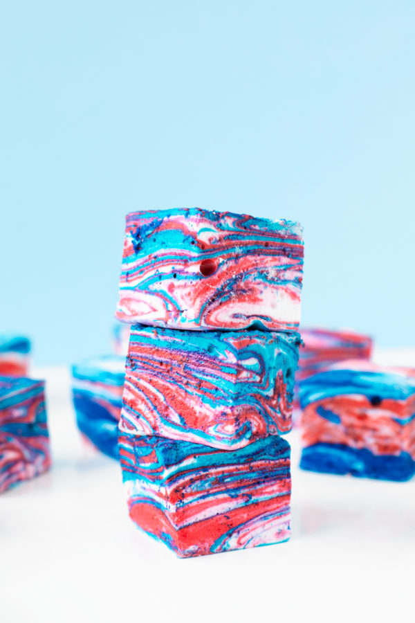 Red, white and blue marshmallows