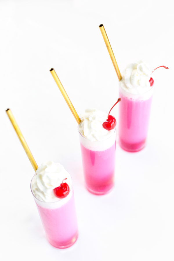 Italian Cream Soda with straws