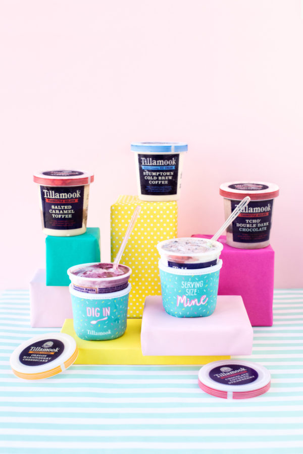 Tubs of Tillamook ice cream