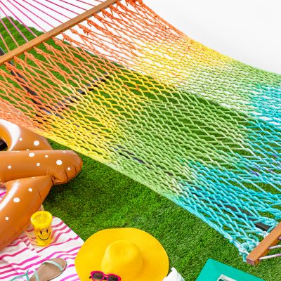 DIY Rainbow Tie Dye Hammock A rainbow hammock