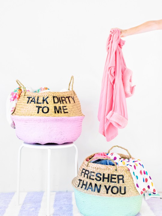 DIY Graphic Laundry Baskets