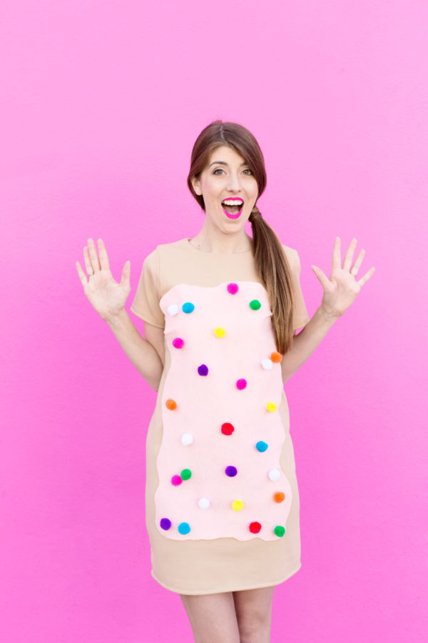A girl dressed up as a pop tart