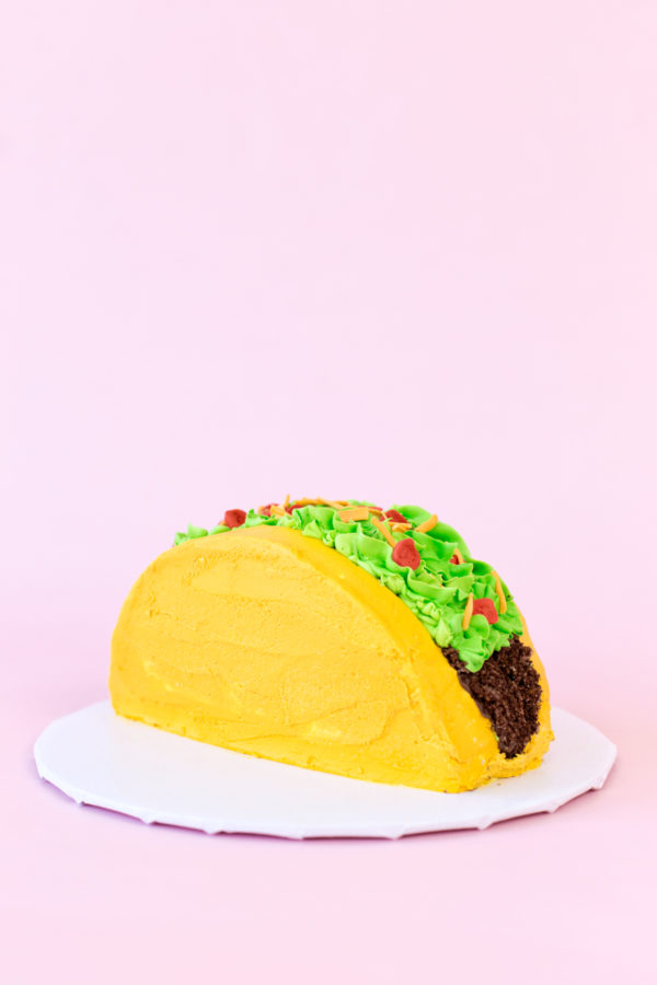 Taco cake on a plate