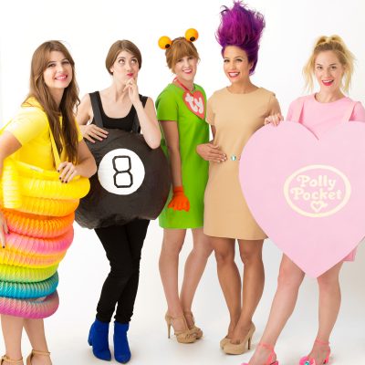 DIY 90s Toys Costumes A group of girls wearing costumes