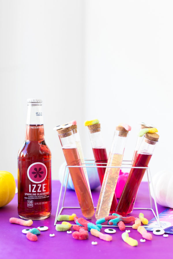 An izze drink and tubes