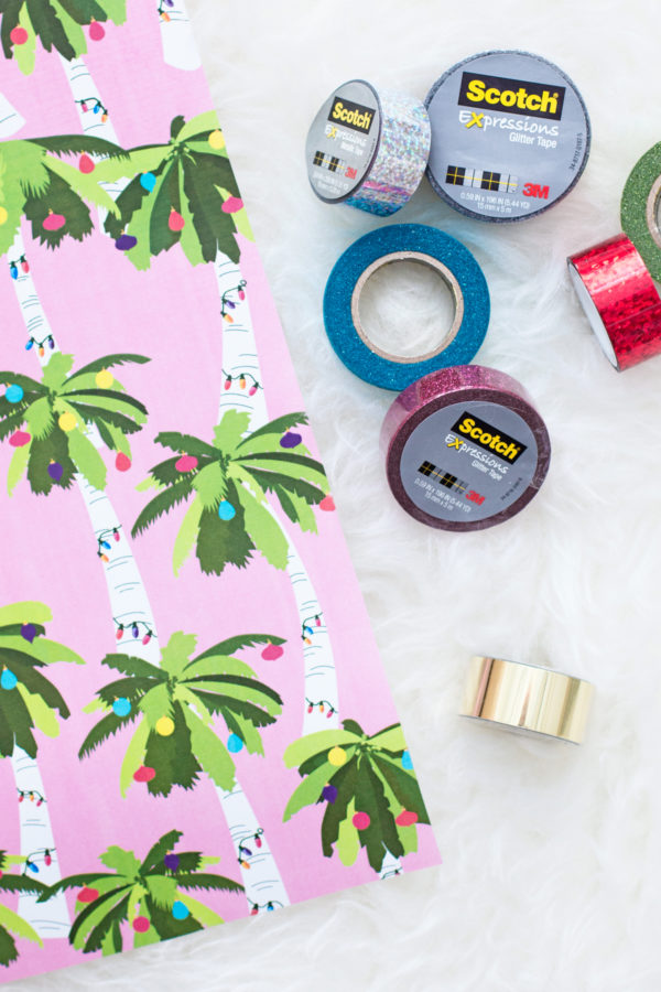 Palm tree wrapping paper and tape