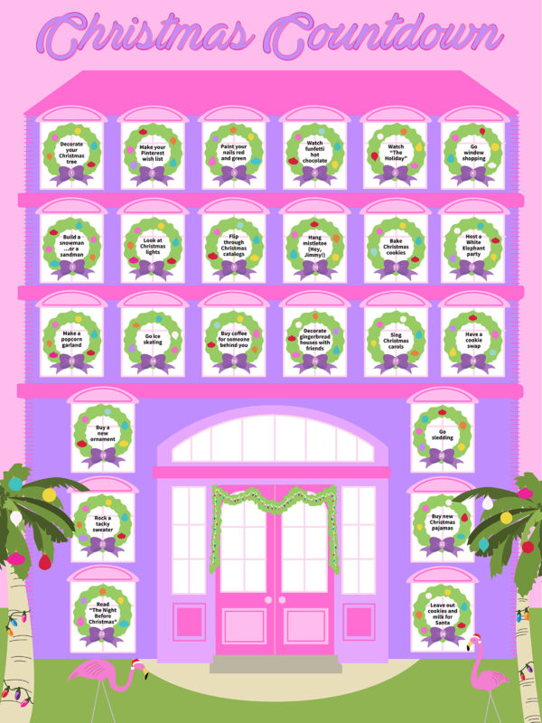 Graphic of printable scratch-off advent calendar 