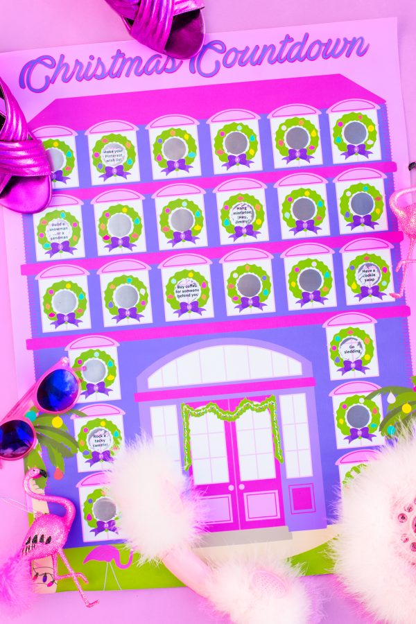 A colorful scratch-off advent calendar
