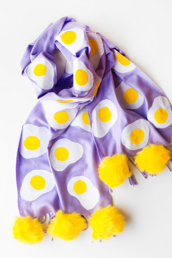 A purple egg scarf