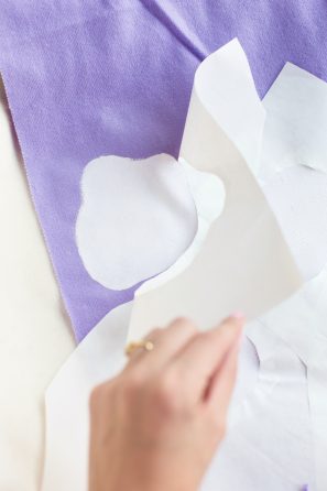 Purple and white fabric