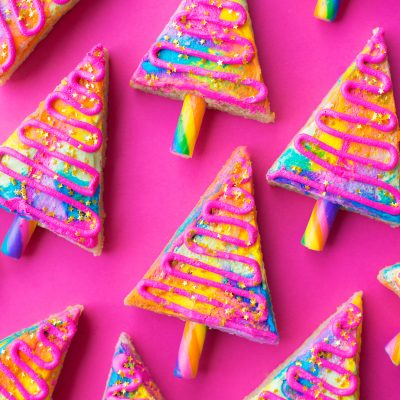 Colorful Christmas tree cookies