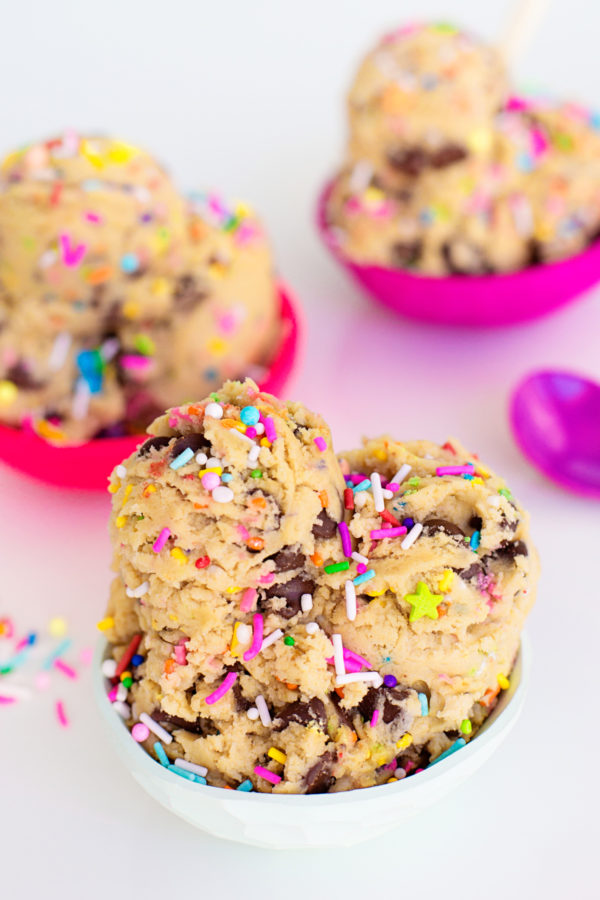 Cookie dough with sprinkles