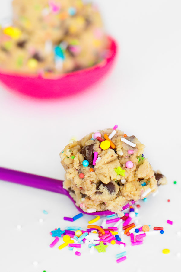 Cookie dough with sprinkles
