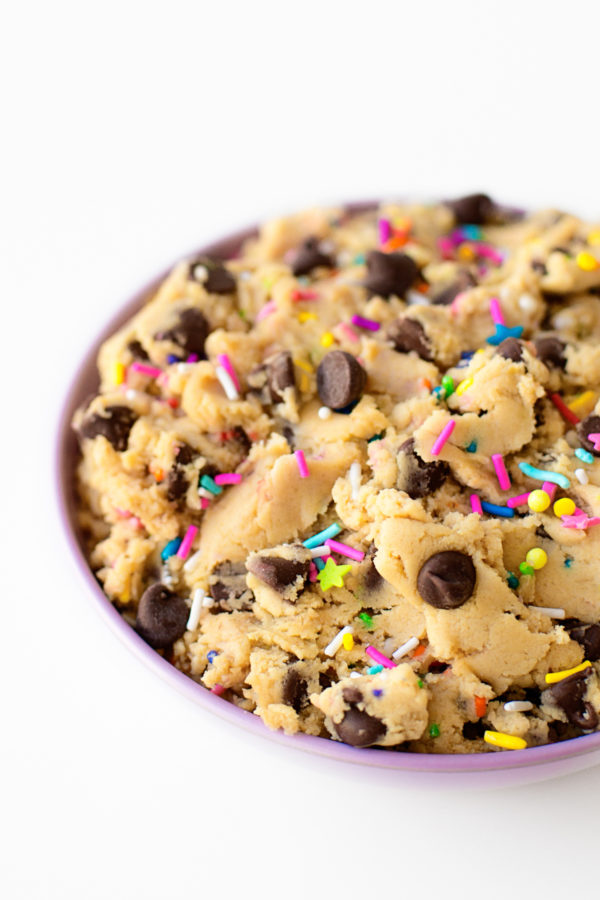 Cookie dough with sprinkles