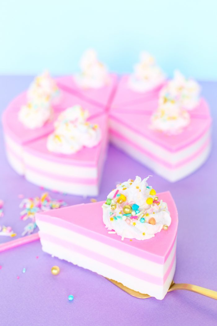 Spa Party Pink cake made out of soap.
