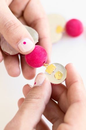 A pink felt ball
