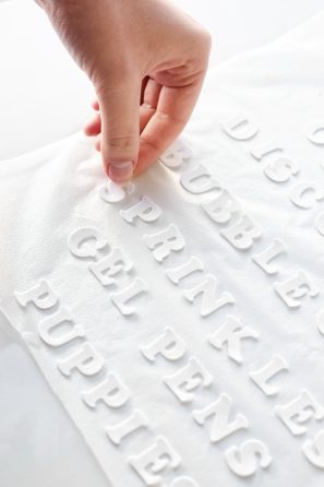 White letters