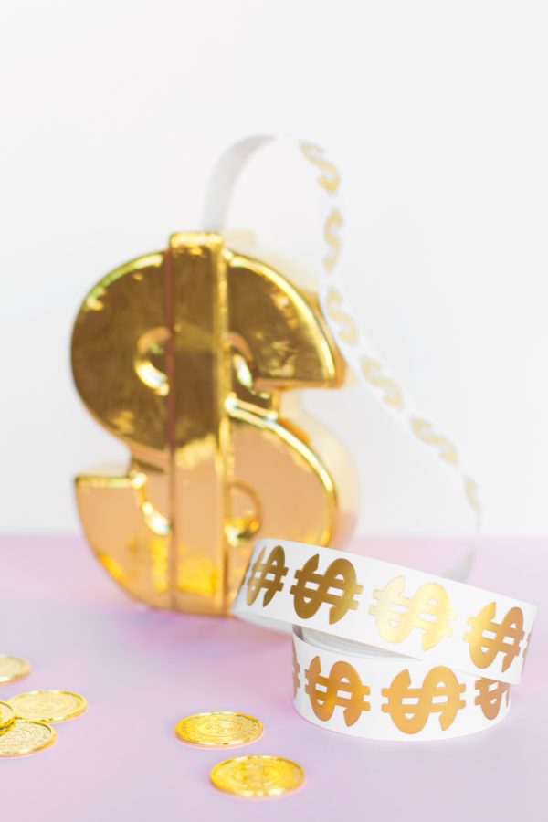 Gold dollar sign stickers