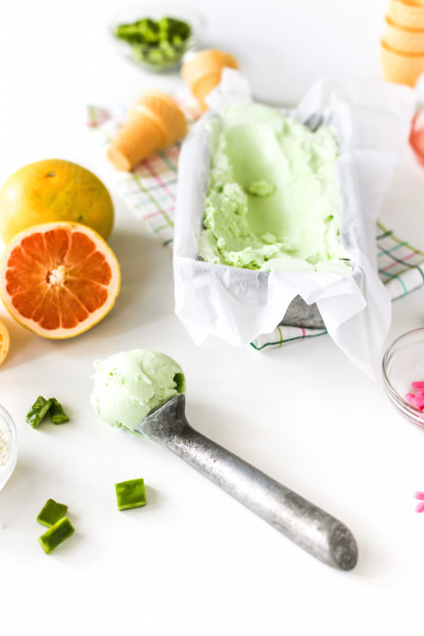 Ice cream and fruit