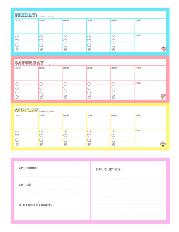 Colorful calendar