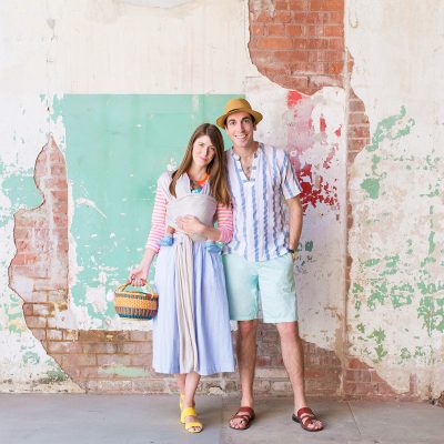 Happy Weekend (+ Happy Easter!) A man and woman in front of a brick wall