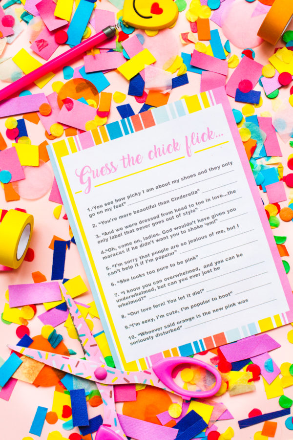 Free Printable Chick Flick Game