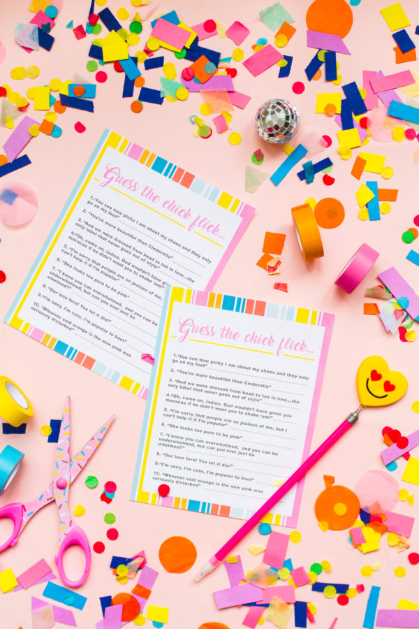 Free Printable Chick Flick Game 