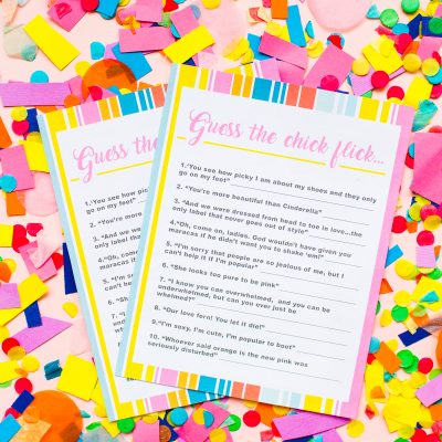 Free Printable Chick Flick Game