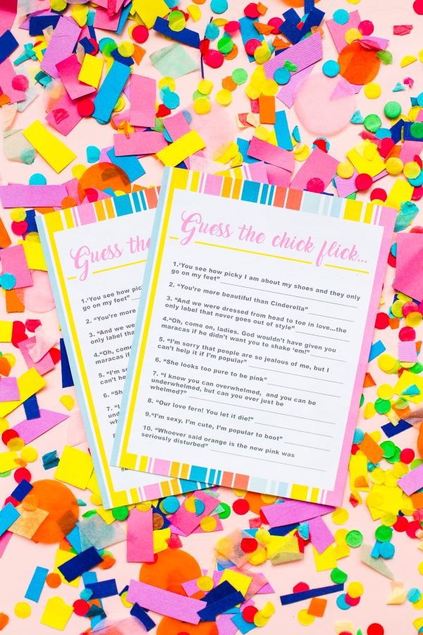 Free Printable Chick Flick Game