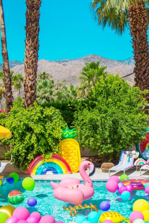 A pool with floaties