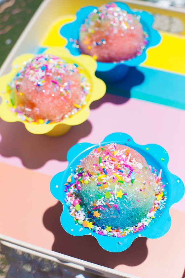 Colorful snow cones