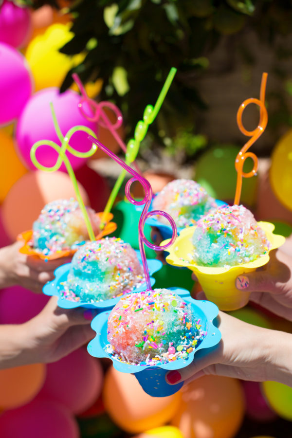 Colorful snow cones