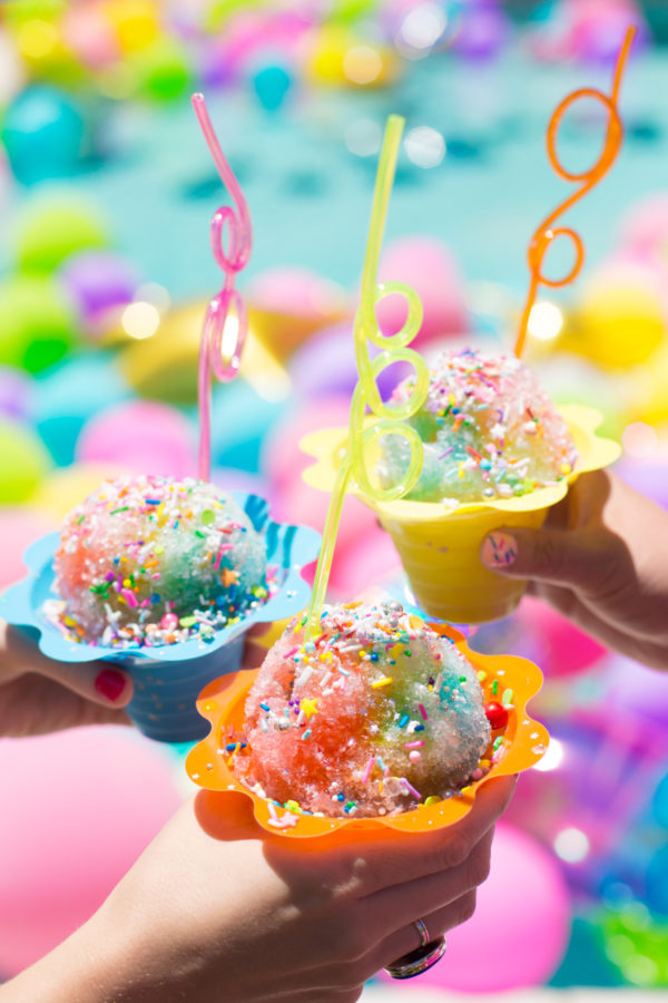 Colorful snow cones
