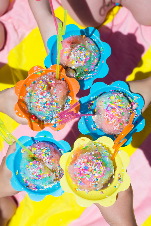 Colorful snow cones