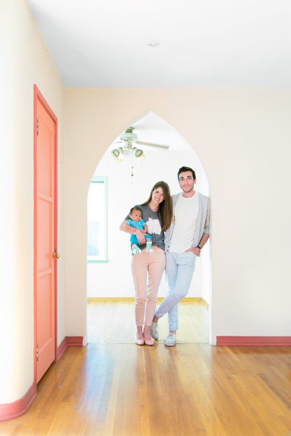 A family standing in a room