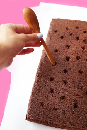 Chocolate cake with holes