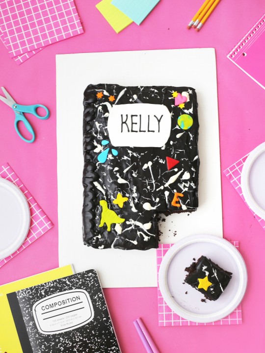 DIY Marble Notebook Cake