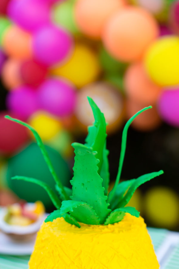 A close-up of a pineapple cake
