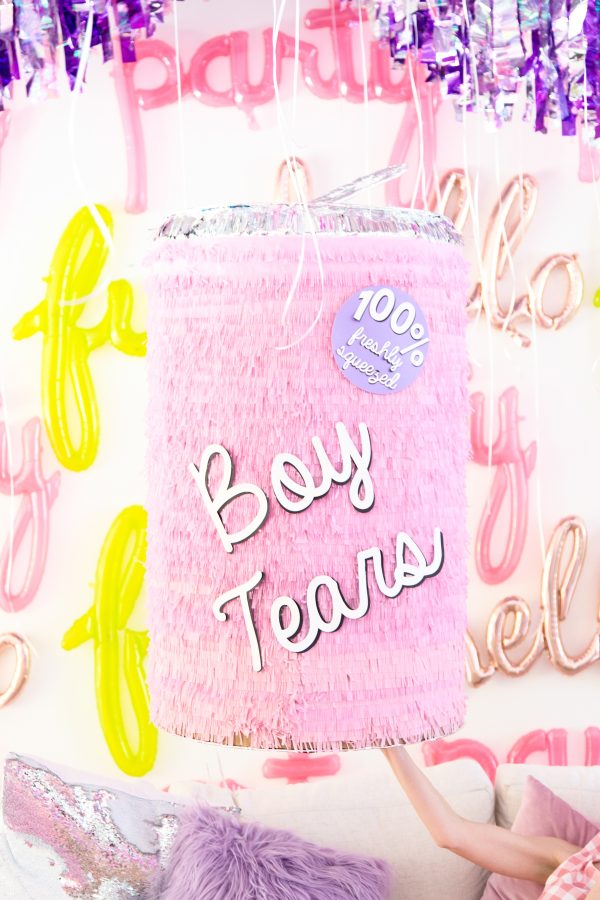 A pinata that says \"boys tears\"