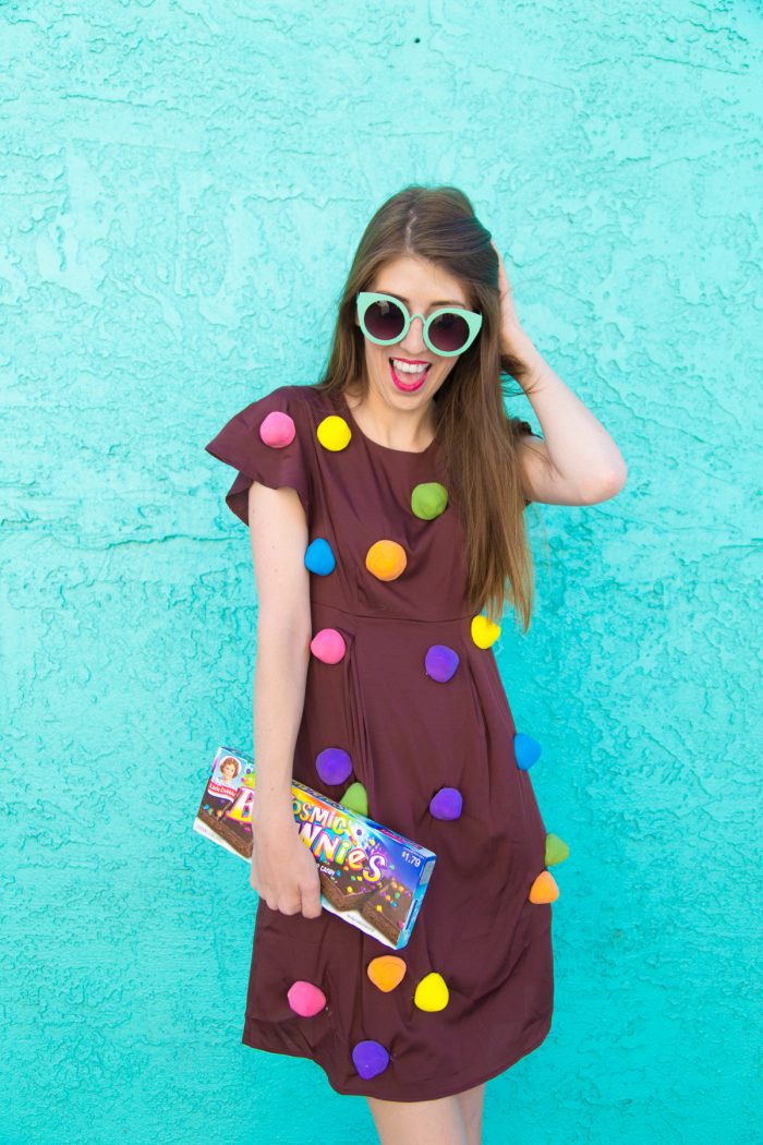 A person dressed up as a cosmic brownie