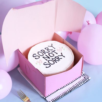 DIY Cross Stitch Cakes Cake that says sorry not sorry
