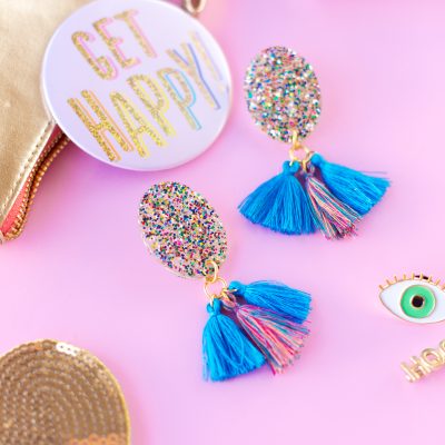 DIY Glitter Tassel Earrings Glitter tassel earrings