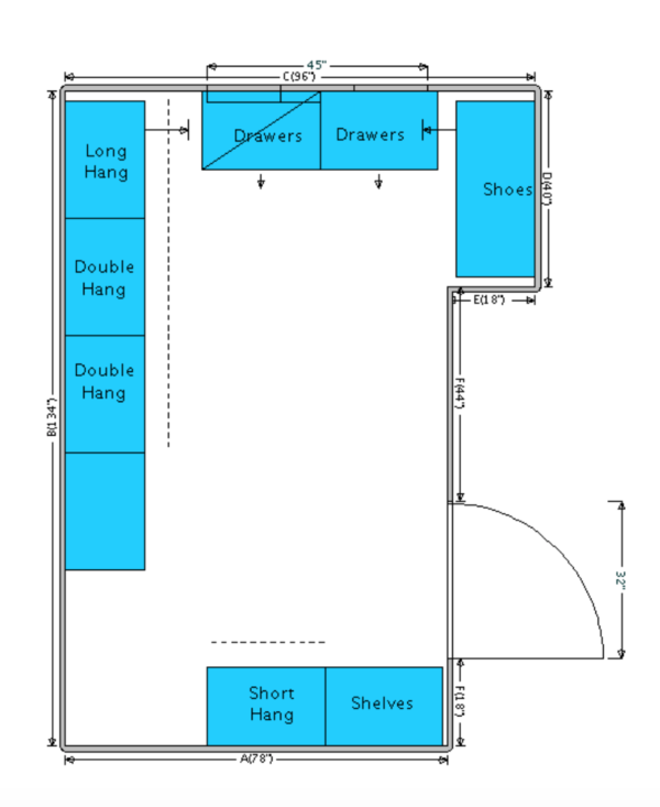 Master Closet Floor Plan